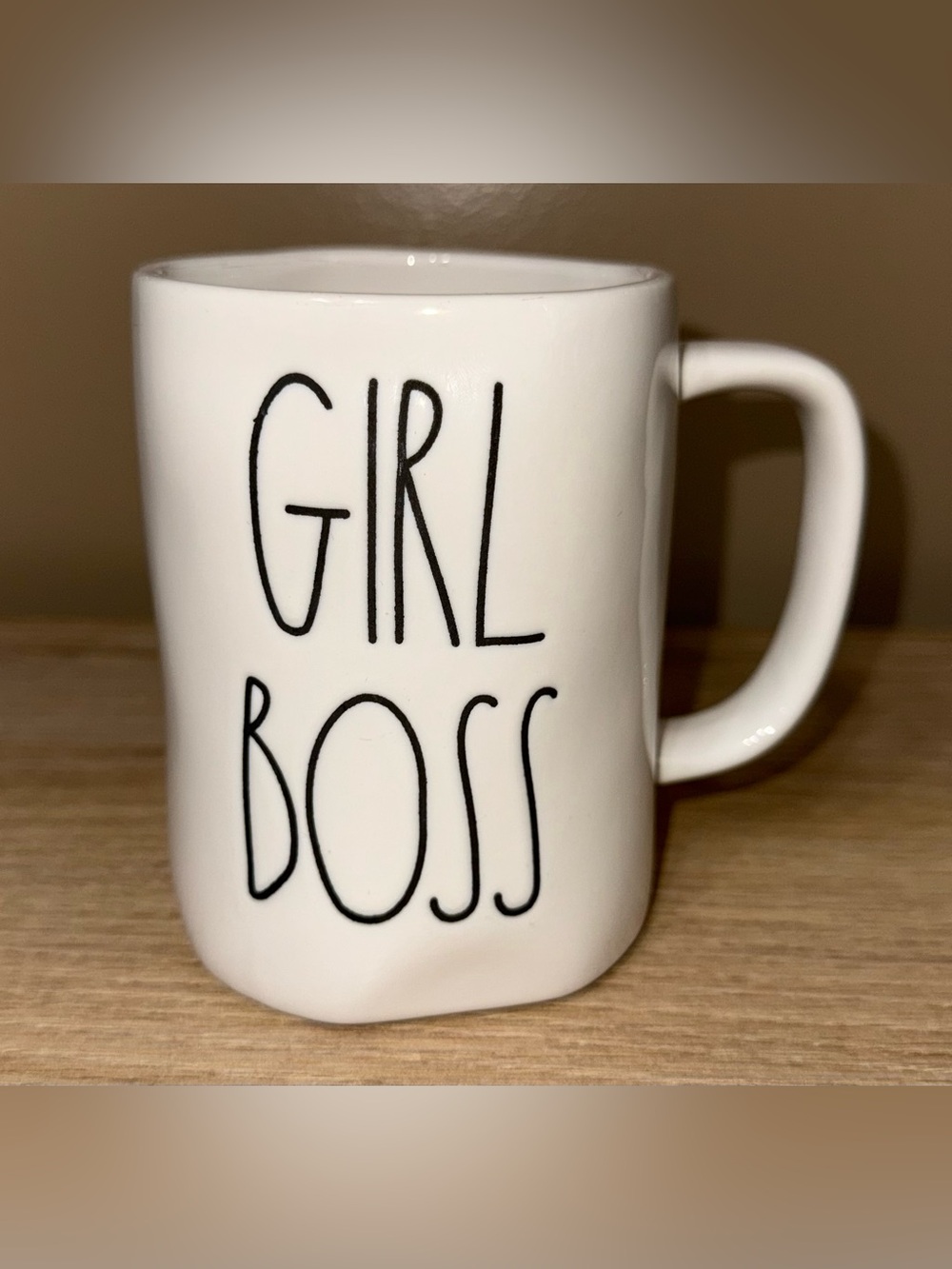 RAE DUNN White 'GIRL BOSS' Ceramic Mug.